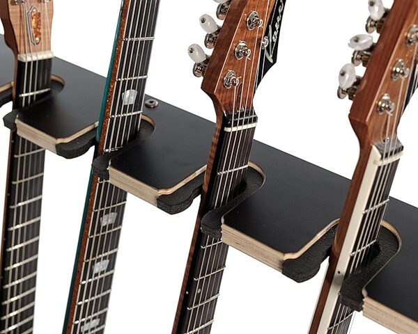 DRS Racks Alpha 7 Black Guitar Rack (7-Space), Black, Action Position Back