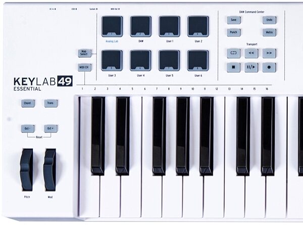 Arturia Keylab 49 Essential Keyboard Controller, 49-Key, White, Alt