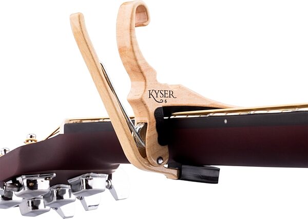 Kyser Quick Change Acoustic Guitar Capo, Maple, Action Position Back