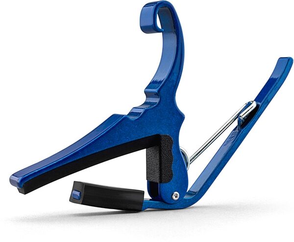 Kyser Quick Change Electric Guitar Capo, Blue, Action Position Back