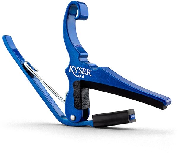 Kyser Quick Change Electric Guitar Capo, Blue, Action Position Back
