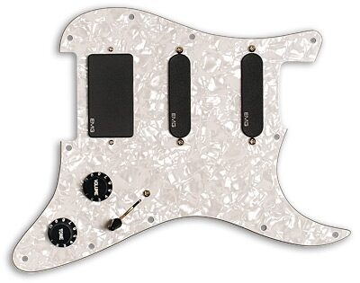 EMG KH20 Kirk Hammett Active Wired Pickguard, Pearl White with Black Knobs, Main