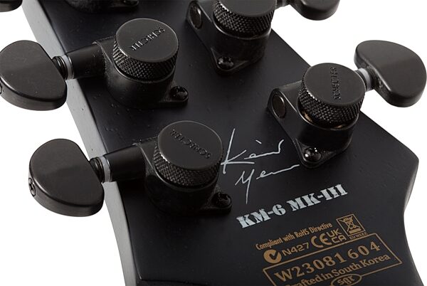 Schecter KM-6 MKIII EX Keith Merrow Signature Baritone Electric Guitar, Satin Black Open Pore, Open Box (Very Good), Action Position Back