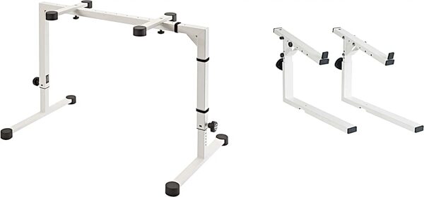 K&M 18810 Omega Keyboard Stand, White, with 2nd Tier, Main