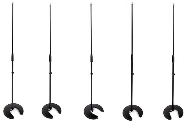 K&M 26045 Stackable Microphone Stand, Black, 5-Pack, Action Position Back