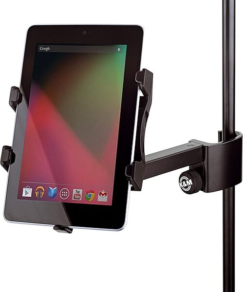 K&M 19740 Universal Tablet PC Clamp-On Holder, Action Position Back