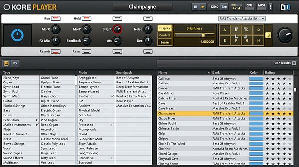 Native Instruments Kore Electronic Experience, Screenshot