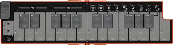 Korg Nanokey Fold USB MIDI keyboard, Lava Orange, Action Position Back