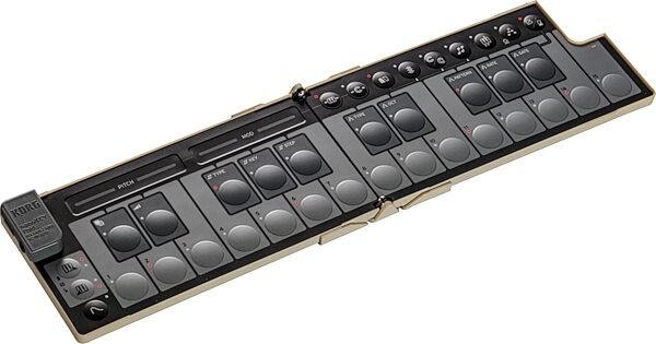 Korg Nanokey Fold USB MIDI keyboard, Sand Beige, Action Position Back