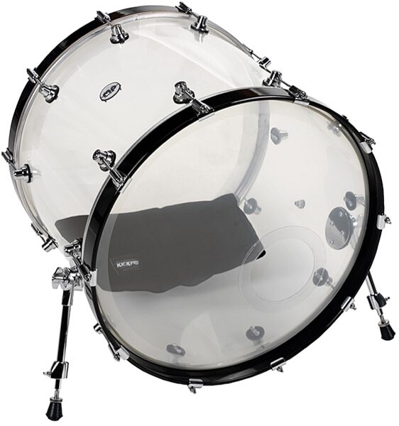 KickPro Weighted Non-Slip Bass Drum Pillow, Black, In Use