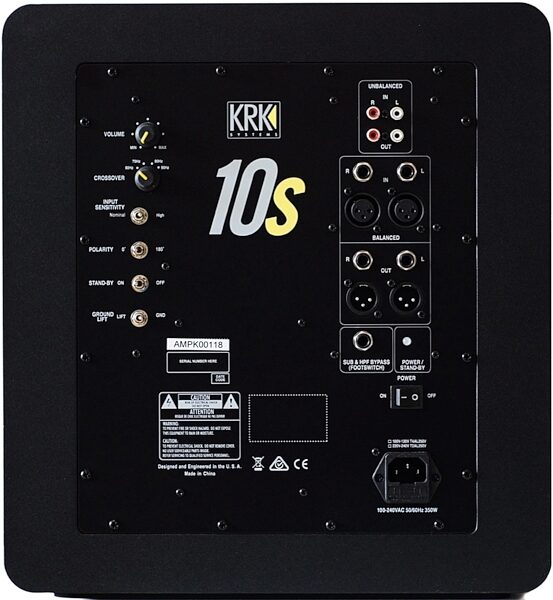 KRK 10s2 Powered Studio Monitor Subwoofer, Back