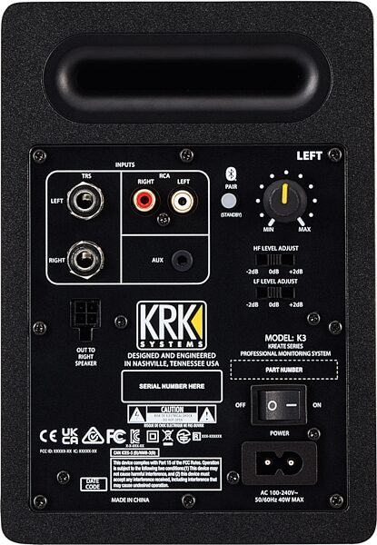 KRK Kreate 3 Powered Studio Monitors Pair, Pair, Action Position Back