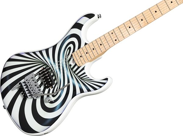 Kramer The 84 EVH Custom Graphics D-Tuna Electric Guitar (with Gig Bag), The Illusionist, Custom Graphics, Blemished, Action Position Back