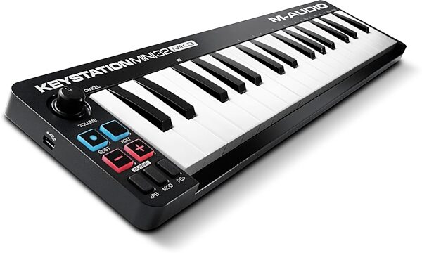 M-Audio Keystation Mini 32 MK3 USB MIDI Keyboard Controller, New, Angled Front
