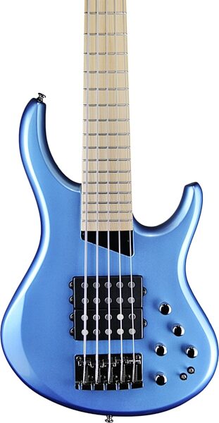 MTD Kingston Super 5 Bass Electric Bass, 5-String (with Maple Fingerboard), Super Blue, Action Position Back