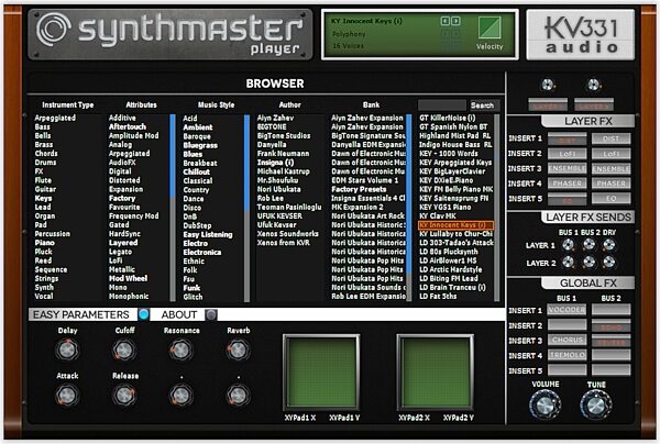 KV331 Audio SynthMaster Player Software, Digital Download, Screenshot Front