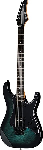Kramer Volante Quilt HSFR Electric Guitar (with Gig Bag), Aqua Burst, Action Position Back