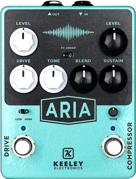 Keeley Aria Compressor and Overdrive Pedal, New, Action Position Back