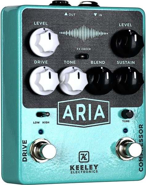 Keeley Aria Compressor and Overdrive Pedal, New, Action Position Back