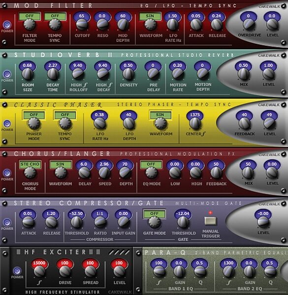 Cakewalk Kinetic Electronic Music Studio Software (Windows), Effects