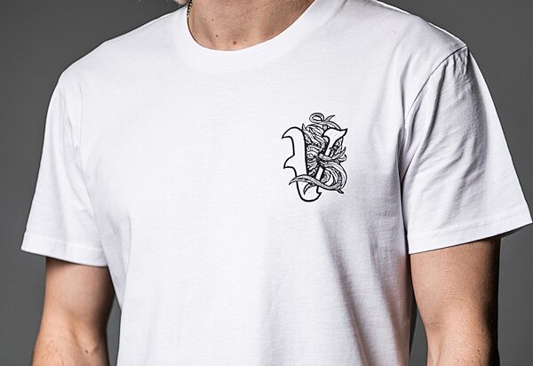 Victory The Kraken T-Shirt, White with Black Logo, Small, Action Position Back