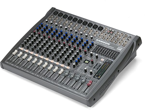 Samson L1200 12-Channel Mixer with USB Interface, Angle