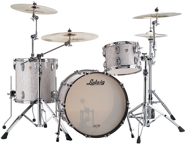 Ludwig L8323AX Classic Maple Drum Shell Kit, 3-Piece, White Marine Pearl