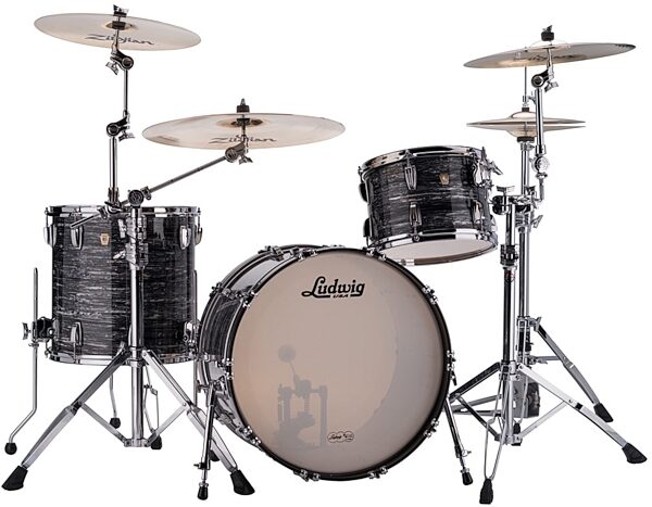 Ludwig L8323AX Classic Maple Drum Shell Kit, 3-Piece, Vintage Black Oyster Pearl