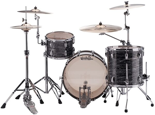 Ludwig L8323AX Classic Maple Drum Shell Kit, 3-Piece, Vintage Black Oyster Pearl 2