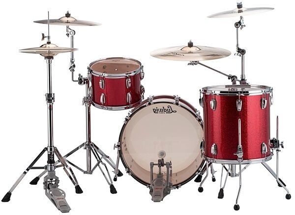 Ludwig L8323AX Classic Maple Drum Shell Kit, 3-Piece, Red Sparkle Rear
