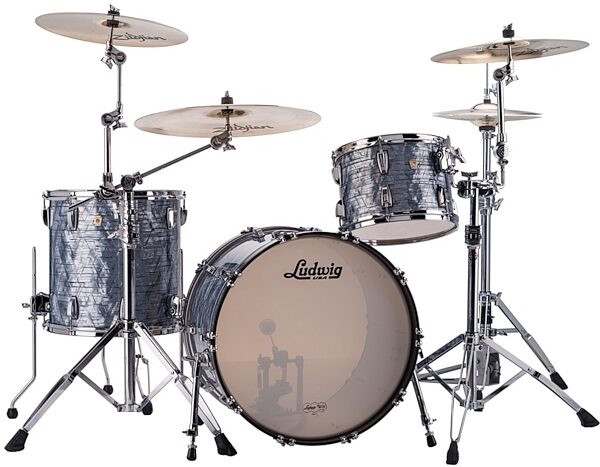 Ludwig L8323AX Classic Maple Drum Shell Kit, 3-Piece, Sky Blue Pearl
