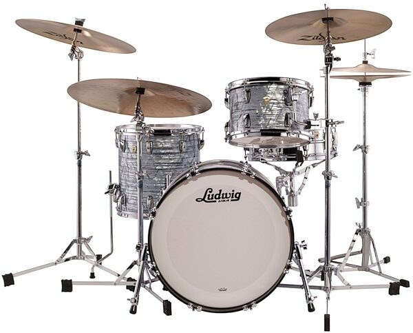 Ludwig L84233AX Classic Maple FAB Drum Shell Kit, 3-Piece, Sky Blue Pearl 52, main