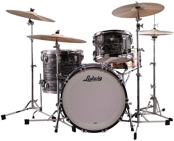 Ludwig Classic Maple FAB 3 Drum Shell Kit, 3-Piece, Vintage Black Oyster, Front