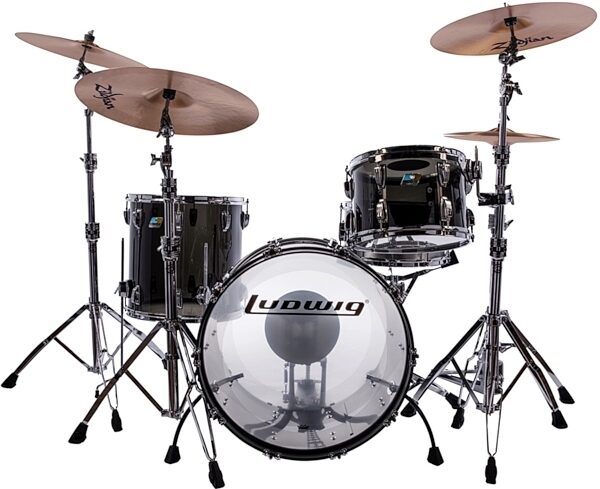 Ludwig L94233LX Vistalite FAB Drum Shell Kit, 3-Piece, Front