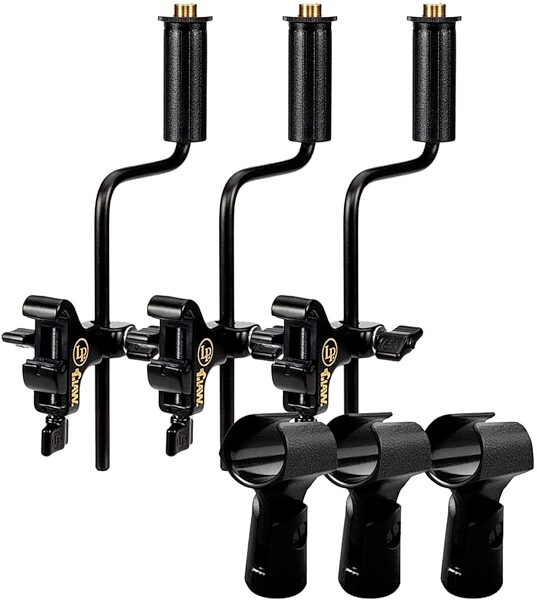 Latin Percussion LP592A-X Mic Claw, 3-Pack, with On-Stage MY250 Mic Clips, pack