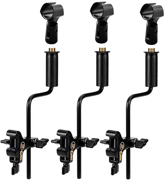 Latin Percussion LP592A-X Mic Claw, 3-Pack, with On-Stage MY250 Mic Clips, Main