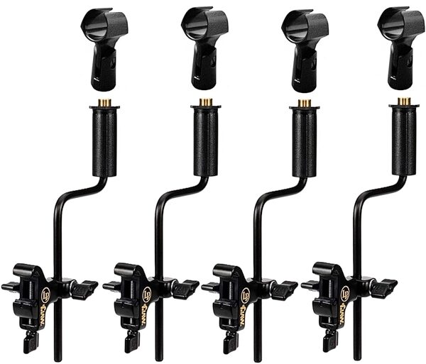 Latin Percussion LP592A-X Mic Claw, 4-Pack, with On-Stage MY250 Mic Clips, Main