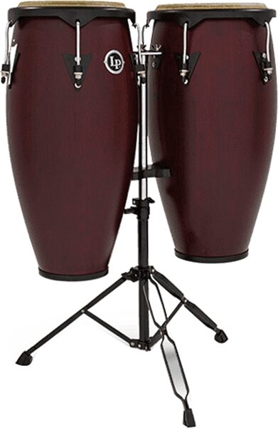 Latin Percussion LP646 City Series Congas, Dark Wood, 10 inch and 11 inch, Action Position Back