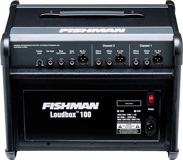 Fishman Loudbox 100 Acoustic Guitar Amplifier (100 Watts, 1x8 in.), Back Panel