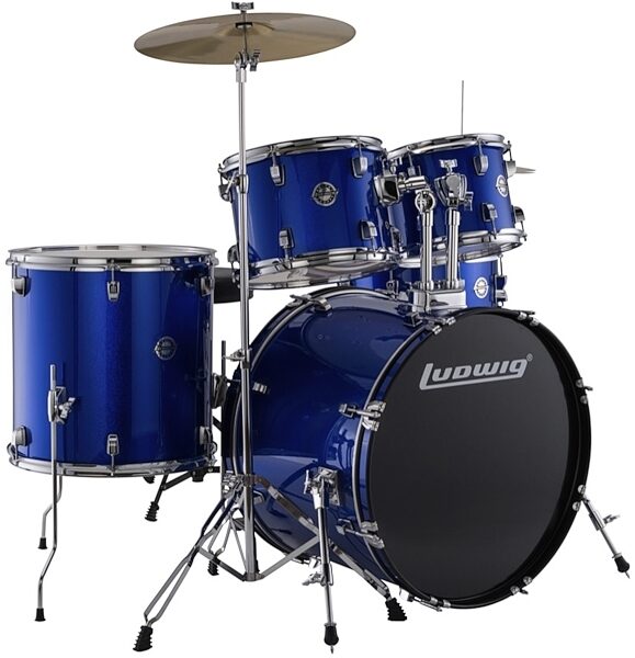 Ludwig LC175 Accent Drive Complete Drum Kit (5-Piece), Blue