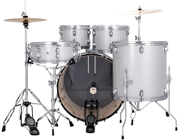 Ludwig LC195 Accent Drive Complete Drum Set, 5-Piece, Silver Sparkle, view