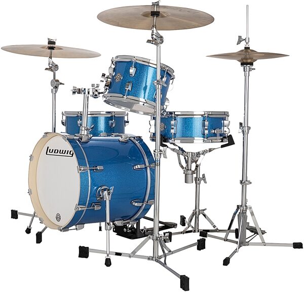 Ludwig LC279 Breakbeats Drum Shell Kit, 4-Piece, Blue Sparkle, Warehouse Resealed, Action Position Back