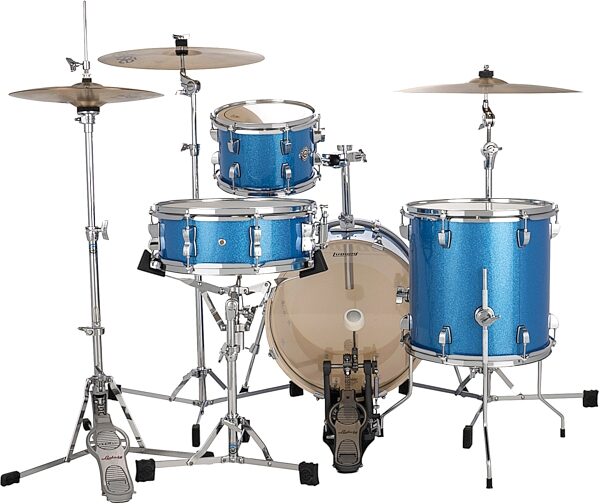 Ludwig LC279 Breakbeats Drum Shell Kit, 4-Piece, Blue Sparkle, Warehouse Resealed, Action Position Back