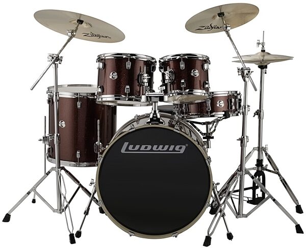 Ludwig LCEE22 Element Evo Complete Drum Kit (5-Piece), Red Sparkle