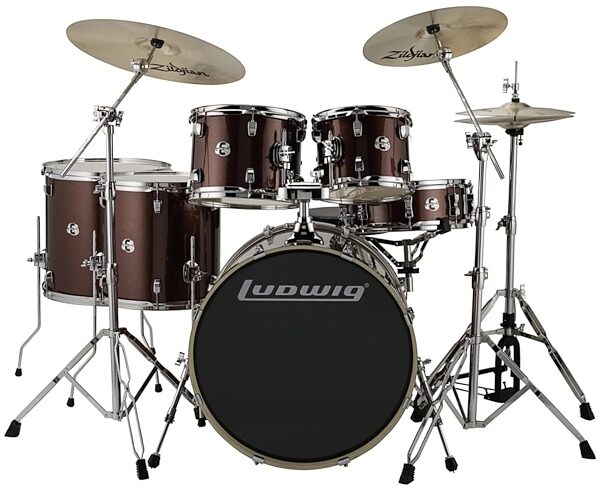 Ludwig Element Evo Complete Drum Kit (6-Piece), Red Sparkle View 1
