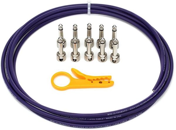 Lava Cable Piston Series Solder-Free Pedalboard Cable Kit, Purple Ultramafic, Action Position Back