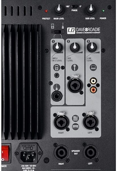 LD Systems DAVE 8 ROADIE Portable Sound System, Speaker Rear
