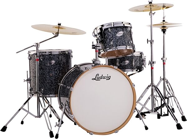 Ludwig LR1024EC Fab 4 Accent 4-Piece Drum Kit, Black Diamond Pearl