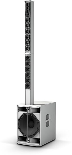 LD Systems MAUI 44 G2 Powered Column PA System, White, Action Position Back