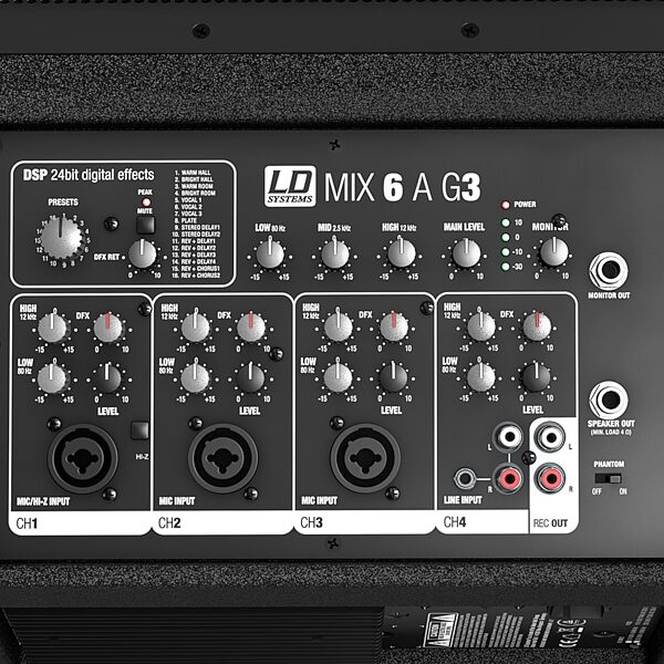 LD Systems MIX 6 A G3 Powered Portable PA System, Action Position Back